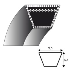 Courroie Kevlar 3L180 - 9.5 mm x 457 mm