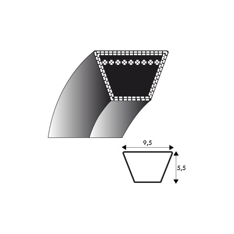 Courroie Kevlar 3L180 - 9.5 mm x 457 mm