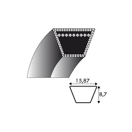 Courroie Kevlar 5L1000 - 15.8 mm x 2540 mm