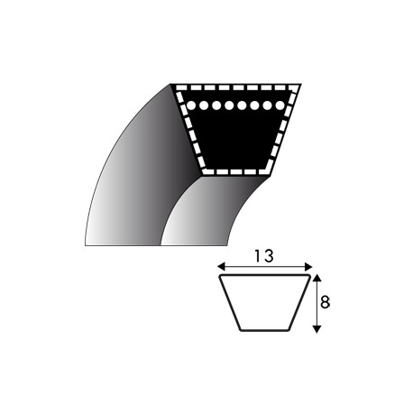 Courroie trapézoïdale A100 - 13 mm x 2590 mm