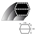 Courroie hexagonale AA68 - 12.7 mm x 1780 mm - SNAPPER 1-0749, 10749, 7010749
