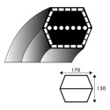 Courroie hexagonale AA73 - 12.7 mm x 1908 mm - MURRAY 1001223 - 690071 - 710232 - SNAPPER 1-8232 / 2-2252 / 7018326 / 7022252