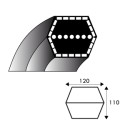 Courroie hexagonale AA86 - 12.7 mm x 2237 mm - Castel Garden 35065701/0 - 135061508/0 - 35061508/0
