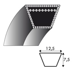 Courroie LA43 - 12.5 mm x 1092 mm